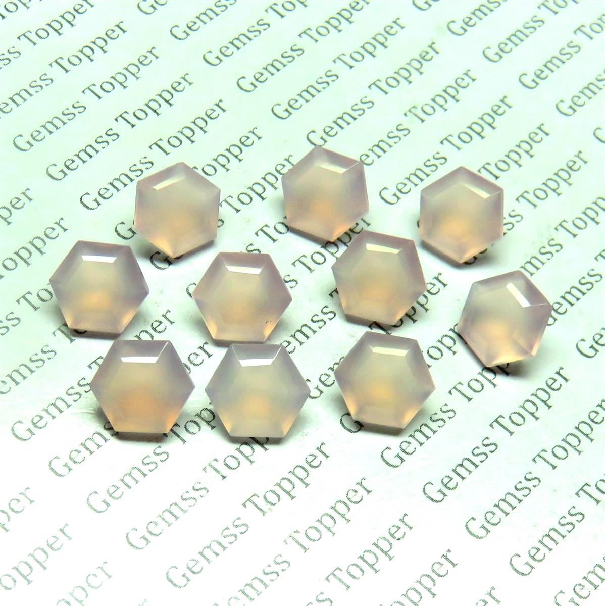 Rose Chalcedony 10x10 mm Hexagon Faceted